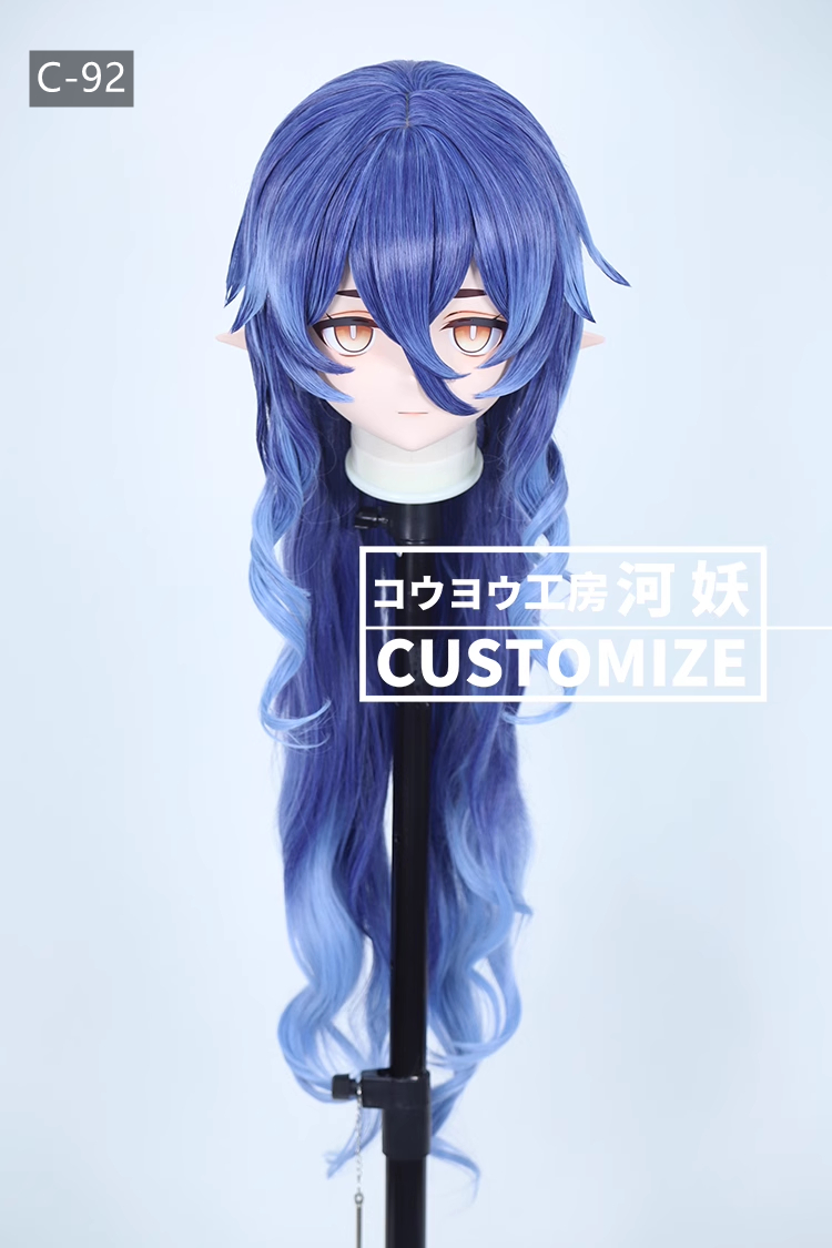 フルヘッド　KIGURUMIマスク(C-91~C-100)　通気孔付　高品質樹脂製　サイズオーダーメイド　かぎ付き全頭面　二次元美少女　コスプレマスク　河妖工房製品　正規品保証　全国送料無料-4