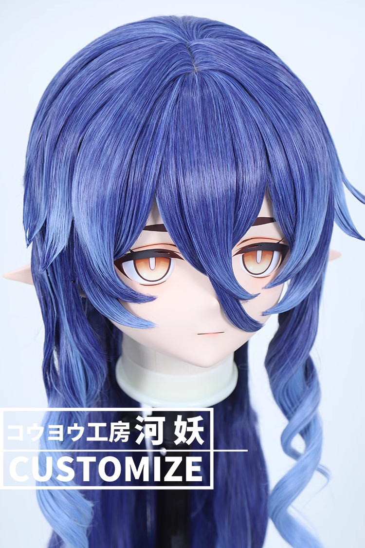 フルヘッド　KIGURUMIマスク(C-91~C-100)　通気孔付　高品質樹脂製　サイズオーダーメイド　かぎ付き全頭面　二次元美少女　コスプレマスク　河妖工房製品　正規品保証　全国送料無料-5