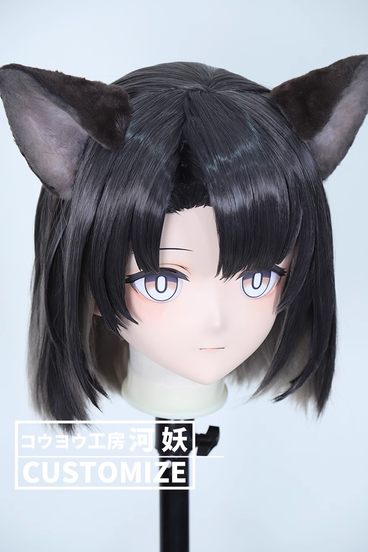 フルヘッド　KIGURUMIマスク(C-91~C-100)　通気孔付　高品質樹脂製　サイズオーダーメイド　かぎ付き全頭面　二次元美少女　コスプレマスク　河妖工房製品　正規品保証　全国送料無料-8