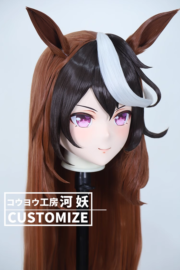 フルヘッド　KIGURUMIマスク(C-91~C-100)　通気孔付　高品質樹脂製　サイズオーダーメイド　かぎ付き全頭面　二次元美少女　コスプレマスク　河妖工房製品　正規品保証　全国送料無料-13