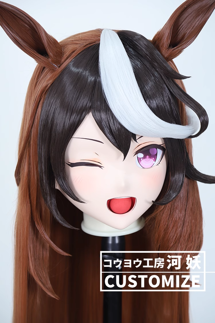 フルヘッド　KIGURUMIマスク(C-91~C-100)　通気孔付　高品質樹脂製　サイズオーダーメイド　かぎ付き全頭面　二次元美少女　コスプレマスク　河妖工房製品　正規品保証　全国送料無料-16