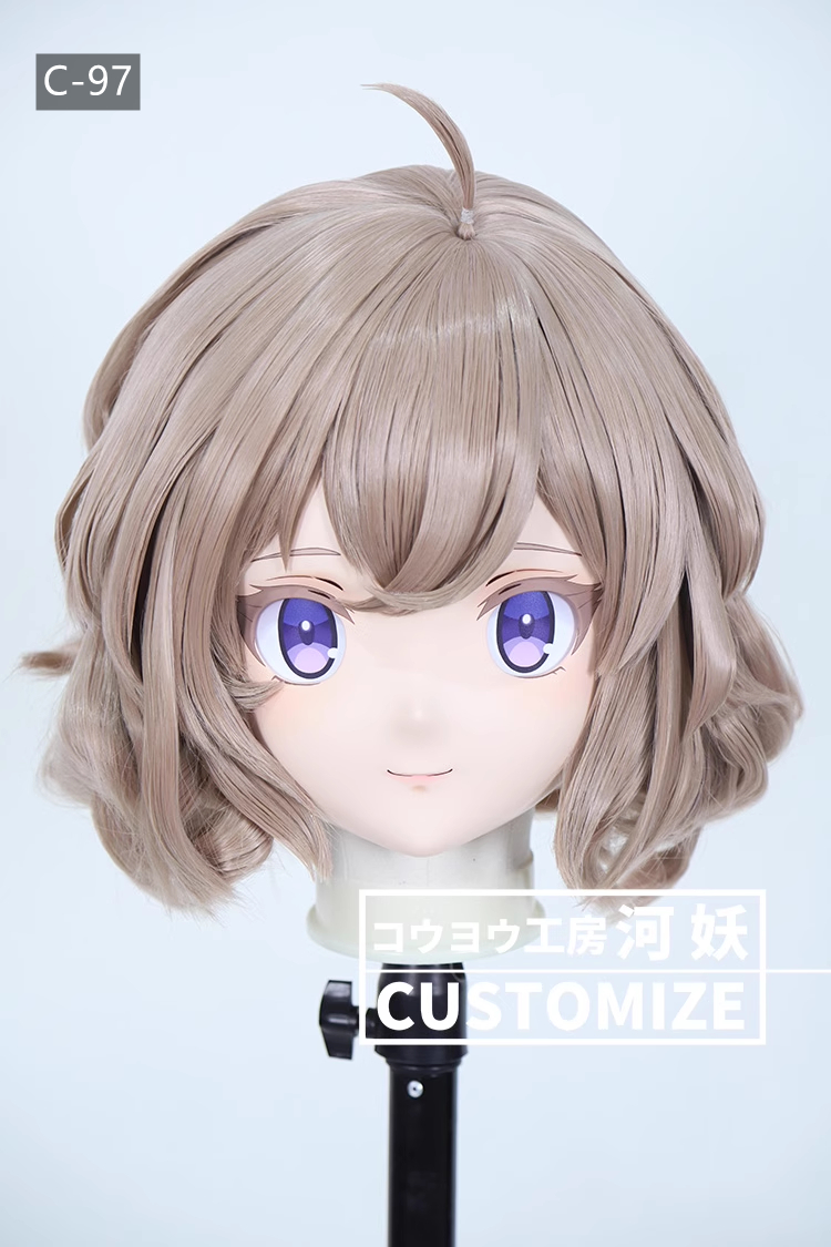フルヘッド　KIGURUMIマスク(C-91~C-100)　通気孔付　高品質樹脂製　サイズオーダーメイド　かぎ付き全頭面　二次元美少女　コスプレマスク　河妖工房製品　正規品保証　全国送料無料-18