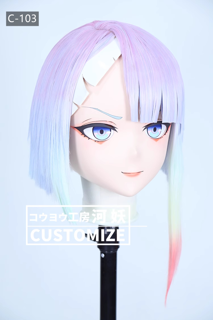 河妖工房製品　KIGURUMIマスク(C-101~C-110)　二次元美少女　通気孔付　高品質樹脂製　サイズオーダーメイド　かぎ付き全頭マスク　正規品保証　全国送料無料-6