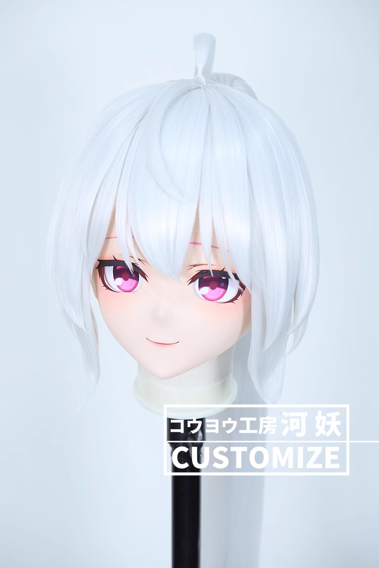二次元美少女　鍵つき全頭面　KIGURUMIマスク(C-121~C-130)　通気孔付　高品質樹脂製　サイズオーダーメイド　フルヘッド　アニメマスク　河妖工房製品　正規品保証　全国送料無料-3