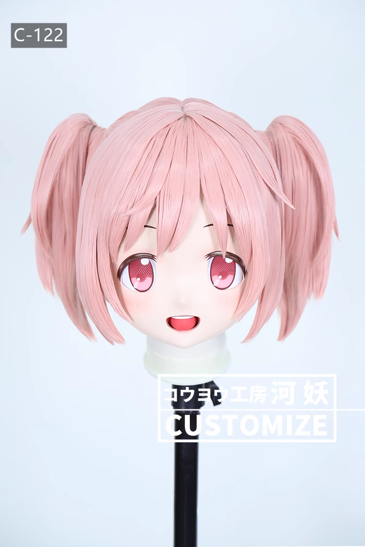 二次元美少女　鍵つき全頭面　KIGURUMIマスク(C-121~C-130)　通気孔付　高品質樹脂製　サイズオーダーメイド　フルヘッド　アニメマスク　河妖工房製品　正規品保証　全国送料無料-4