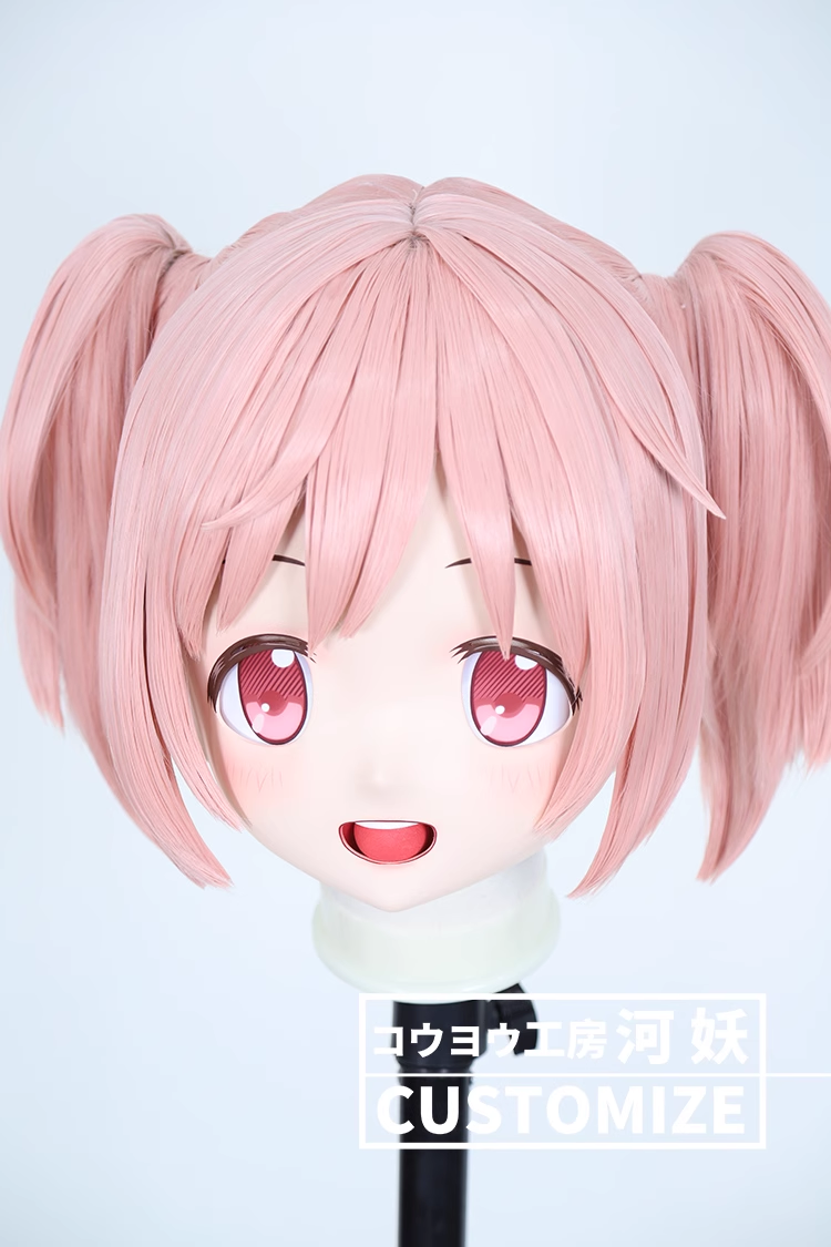 二次元美少女　鍵つき全頭面　KIGURUMIマスク(C-121~C-130)　通気孔付　高品質樹脂製　サイズオーダーメイド　フルヘッド　アニメマスク　河妖工房製品　正規品保証　全国送料無料-6