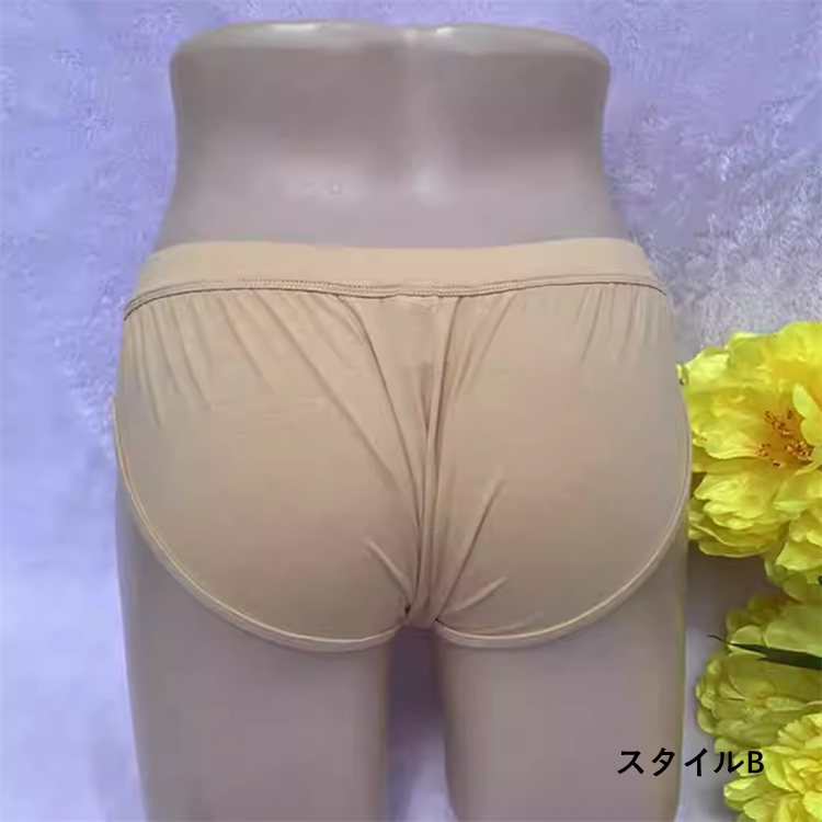 変装パンツ　リアルな女性器　肌色/黒色　女装入門／女装初心者へお勧め　超便利-8