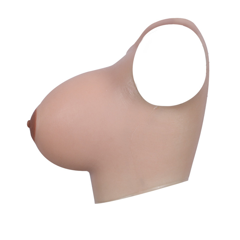 クルーネック / ラウンドネック / 丸首タイプのシリコンバスト　C/D/G/Hカップ　大きな乳輪がポイント！ 超リアル　高弾性綿/シリコン充填　女装変装用必要品　高品質医療用シリコン製-17