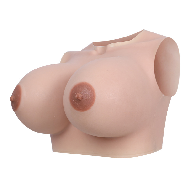 クルーネック / ラウンドネック / 丸首タイプのシリコンバスト　C/D/G/Hカップ　大きな乳輪がポイント！ 超リアル　高弾性綿/シリコン充填　女装変装用必要品　高品質医療用シリコン製-22