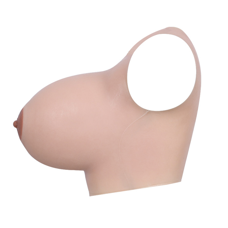 クルーネック / ラウンドネック / 丸首タイプのシリコンバスト　C/D/G/Hカップ　大きな乳輪がポイント！ 超リアル　高弾性綿/シリコン充填　女装変装用必要品　高品質医療用シリコン製-23