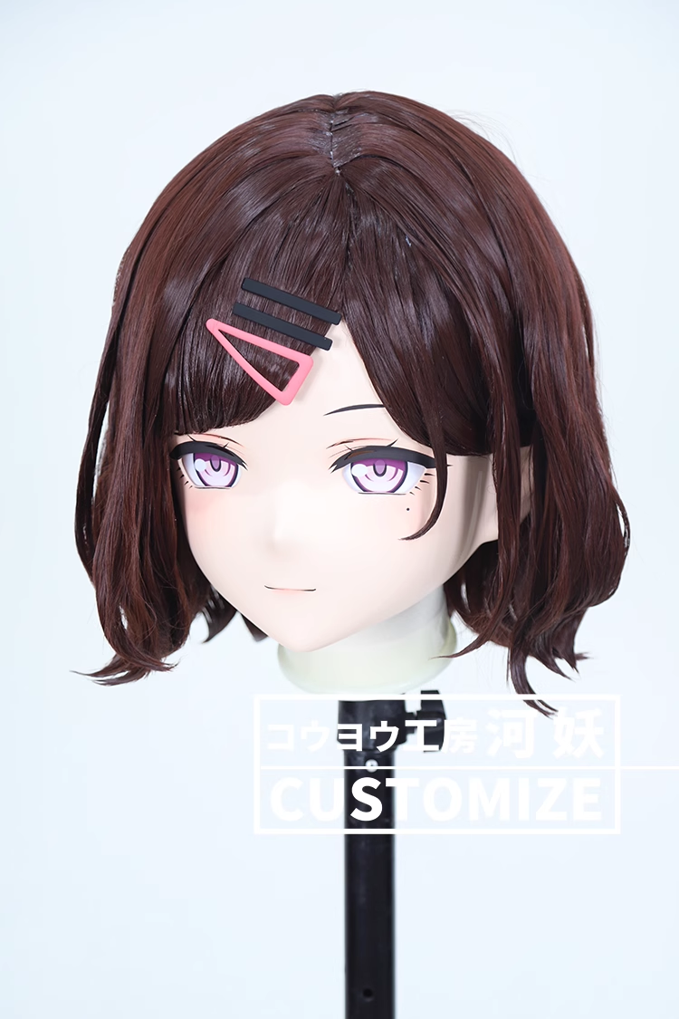 二次元美少女　鍵つき全頭面　KIGURUMIマスク(C-131~C-140)　通気孔付　高品質樹脂製　サイズオーダーメイド　フルヘッド　アニメマスク　河妖工房製品　正規品保証　全国送料無料-3