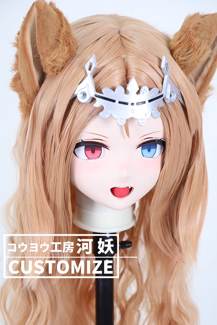 二次元美少女　鍵つき全頭面　KIGURUMIマスク(C-131~C-140)　通気孔付　高品質樹脂製　サイズオーダーメイド　フルヘッド　アニメマスク　河妖工房製品　正規品保証　全国送料無料-5
