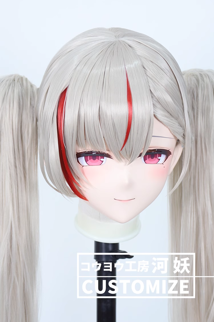 二次元美少女　鍵つき全頭面　KIGURUMIマスク(C-131~C-140)　通気孔付　高品質樹脂製　サイズオーダーメイド　フルヘッド　アニメマスク　河妖工房製品　正規品保証　全国送料無料-8
