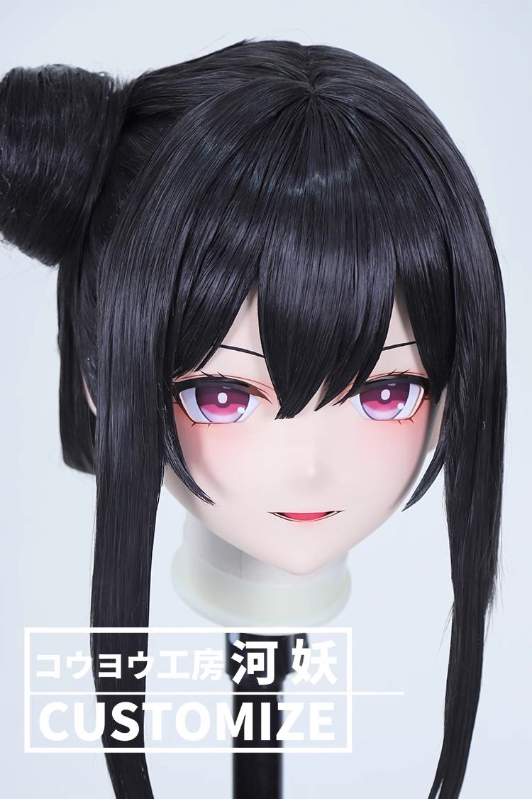 二次元美少女　鍵つき全頭面　KIGURUMIマスク(C-131~C-140)　通気孔付　高品質樹脂製　サイズオーダーメイド　フルヘッド　アニメマスク　河妖工房製品　正規品保証　全国送料無料-11
