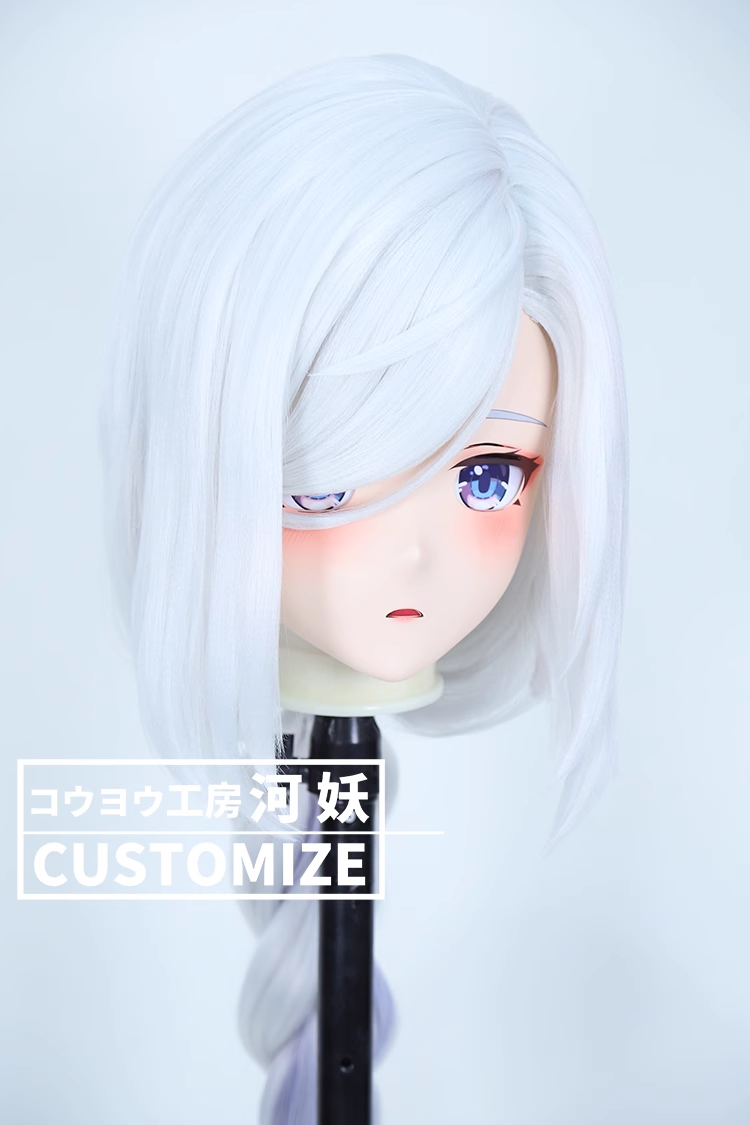 二次元美少女　鍵つき全頭面　KIGURUMIマスク(C-141~C-150)　通気孔付　高品質樹脂製　サイズオーダーメイド　フルヘッド　アニメマスク　河妖工房製品　正規品保証　全国送料無料-2