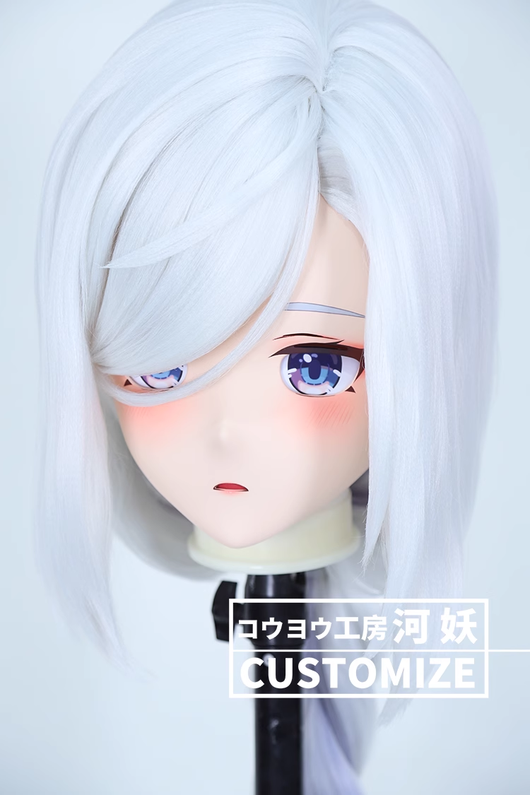 二次元美少女　鍵つき全頭面　KIGURUMIマスク(C-141~C-150)　通気孔付　高品質樹脂製　サイズオーダーメイド　フルヘッド　アニメマスク　河妖工房製品　正規品保証　全国送料無料-3