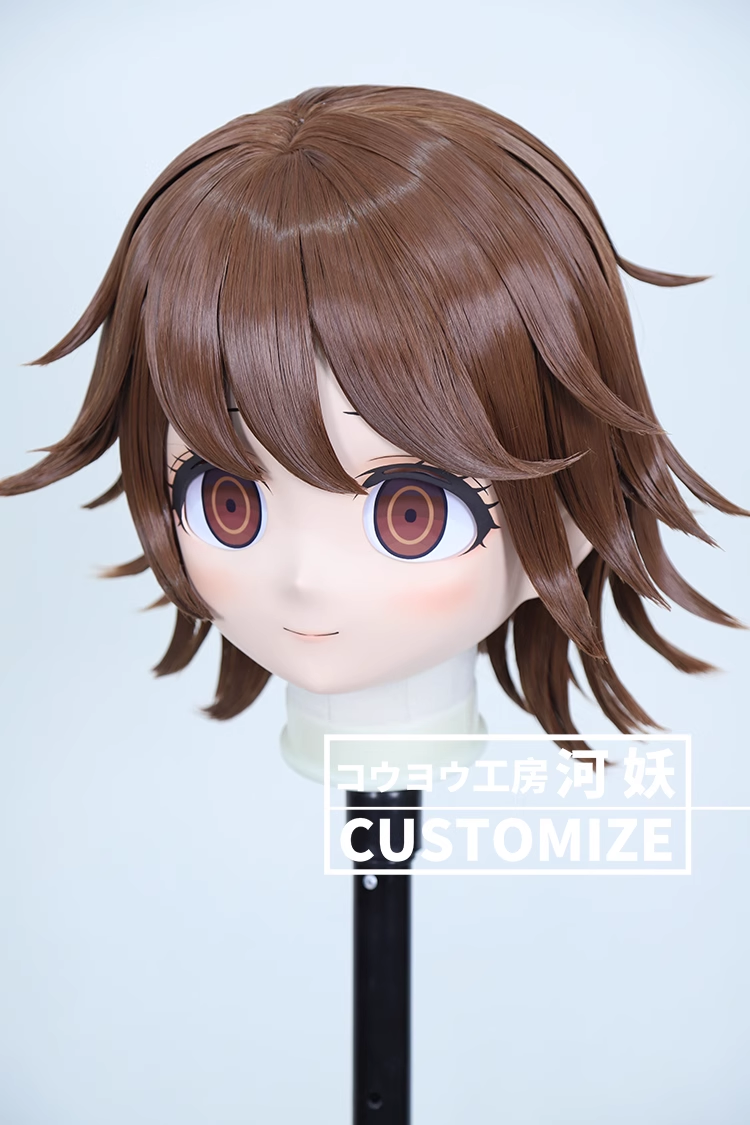 二次元美少女　鍵つき全頭面　KIGURUMIマスク(C-141~C-150)　通気孔付　高品質樹脂製　サイズオーダーメイド　フルヘッド　アニメマスク　河妖工房製品　正規品保証　全国送料無料-12