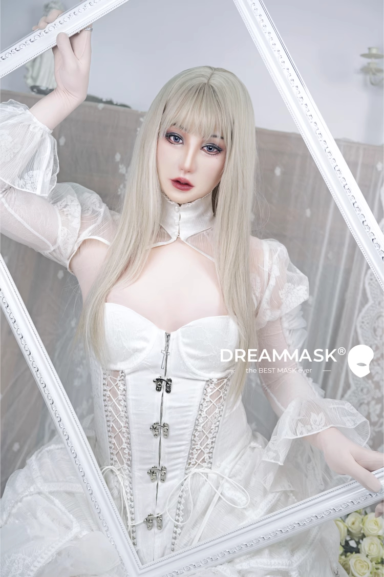 新作登場！！AI美少女の瑶ちゃん　M27　フィメールマスク　超可愛い顏　ハーフマスク/全頭マスク　ノーマルメイク/ビューティーメイク/女神スペシャルメイク付き　瞳取り外し可能　高級シリコン素材　CDCOSER通販　女装子グッズ　全国送料無料-34