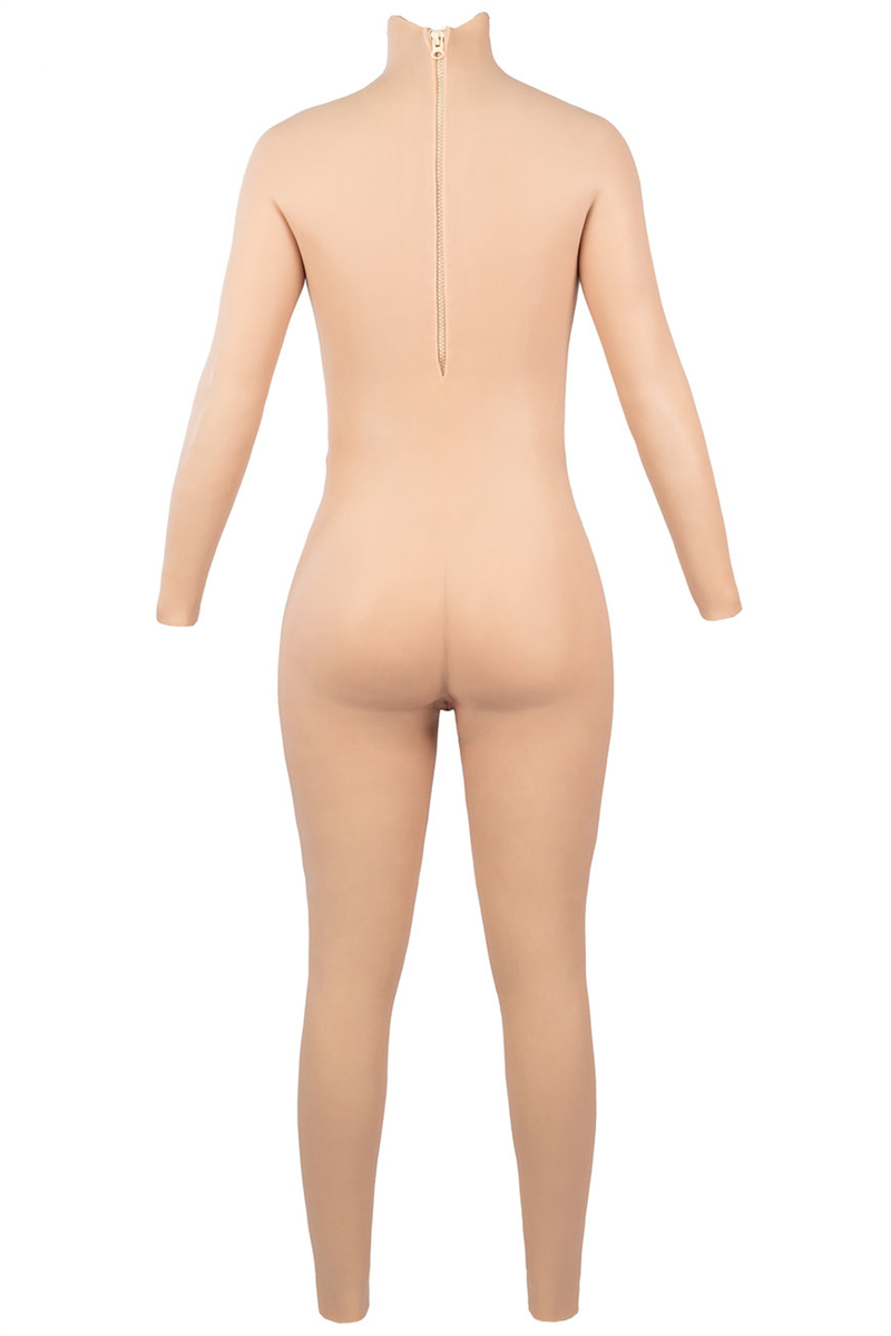 高品質　D02　フィメールボディスーツ　C/Dカップ　シリコン充填の乳房　キレイな首回りと鎖骨を作る　ペニス隠し　挿入導尿可能　リアルな女性器　袖付きの全身連体九分丈　男の娘　クロスドレス　女体化スーツ　正規品保証　送料無料-10