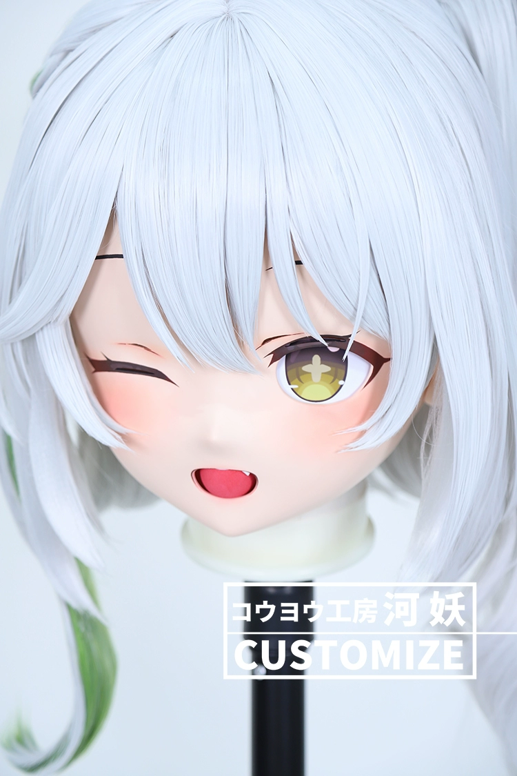 二次元美少女　鍵つき全頭面　KIGURUMIマスク(C-151~C-160)　通気孔付　高品質樹脂製　サイズオーダーメイド　フルヘッド　アニメマスク　河妖工房製品　正規品保証　全国送料無料-3