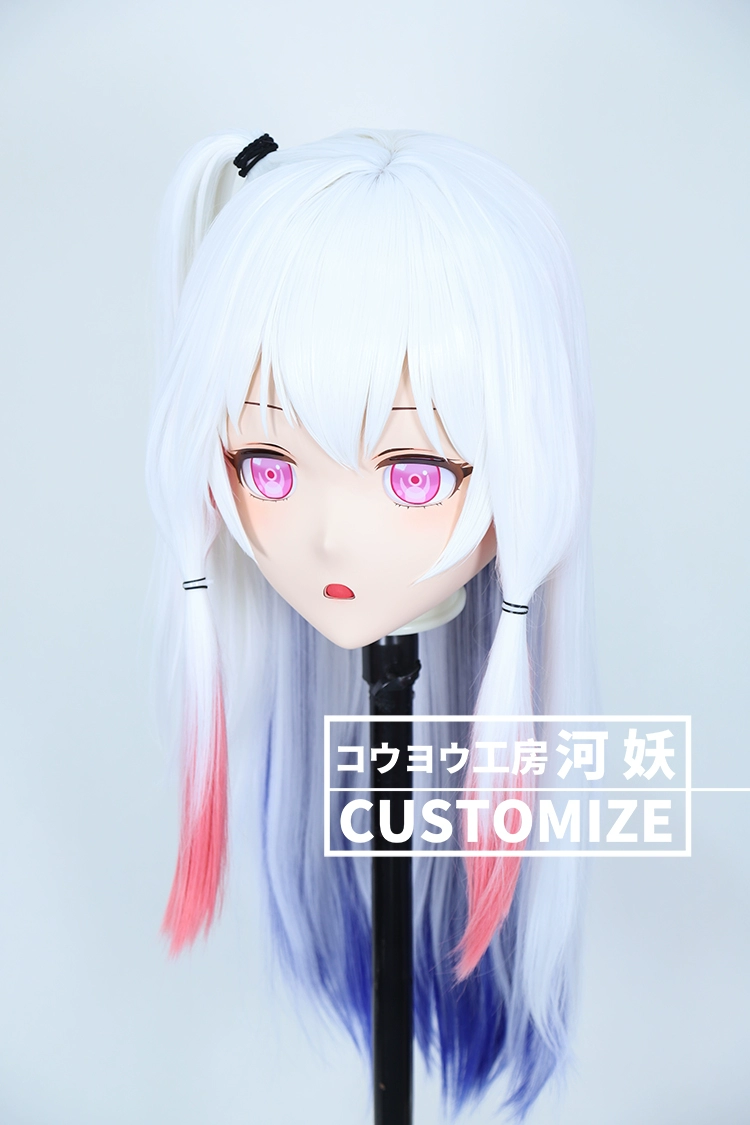 二次元美少女　鍵つき全頭面　KIGURUMIマスク(C-151~C-160)　通気孔付　高品質樹脂製　サイズオーダーメイド　フルヘッド　アニメマスク　河妖工房製品　正規品保証　全国送料無料-6