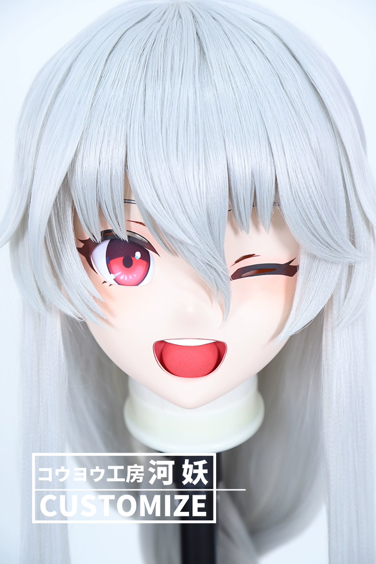 二次元美少女　鍵つき全頭面　KIGURUMIマスク(C-161~C-170)　通気孔付　高品質樹脂製　サイズオーダーメイド　フルヘッド　アニメマスク　河妖工房製品　正規品保証　全国送料無料-2