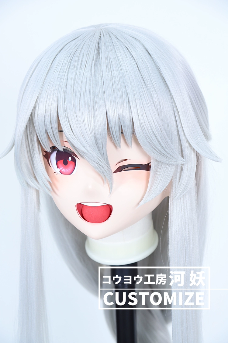 二次元美少女　鍵つき全頭面　KIGURUMIマスク(C-161~C-170)　通気孔付　高品質樹脂製　サイズオーダーメイド　フルヘッド　アニメマスク　河妖工房製品　正規品保証　全国送料無料-3