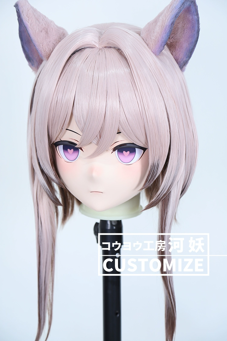 二次元美少女　鍵つき全頭面　KIGURUMIマスク(C-171~C-180)　通気孔付　高品質樹脂製　サイズオーダーメイド　フルヘッド　アニメマスク　河妖工房製品　正規品保証　全国送料無料-3