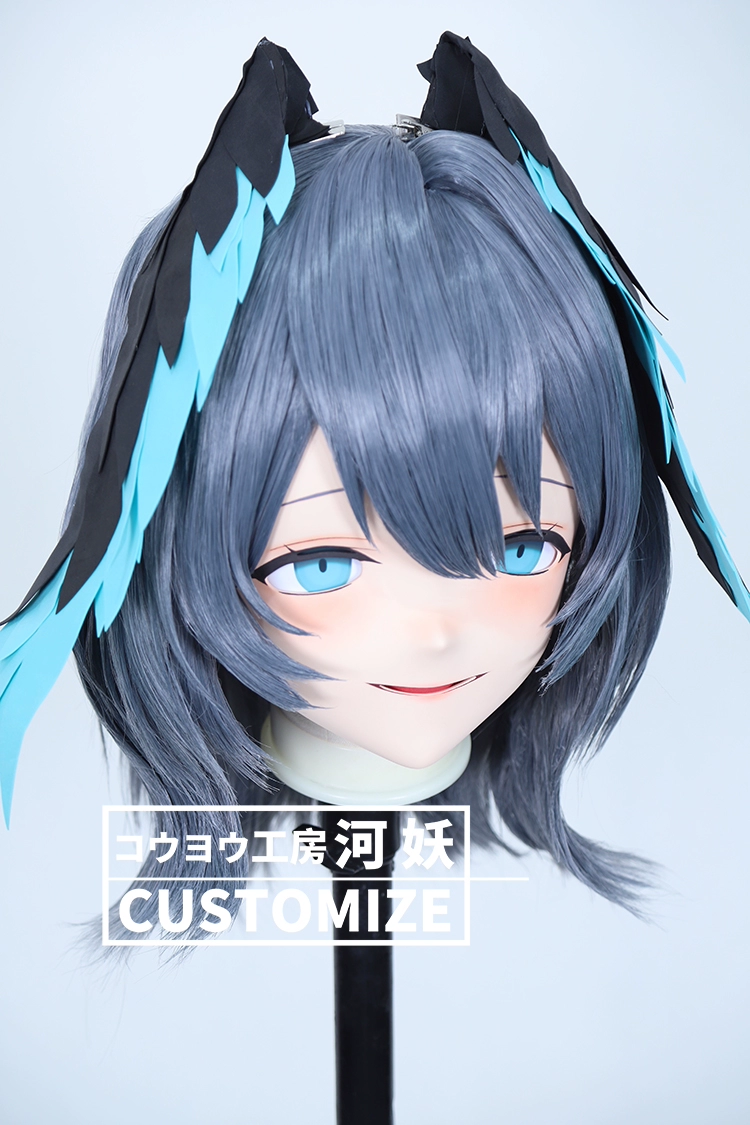 二次元美少女　鍵つき全頭面　KIGURUMIマスク(C-171~C-180)　通気孔付　高品質樹脂製　サイズオーダーメイド　フルヘッド　アニメマスク　河妖工房製品　正規品保証　全国送料無料-5