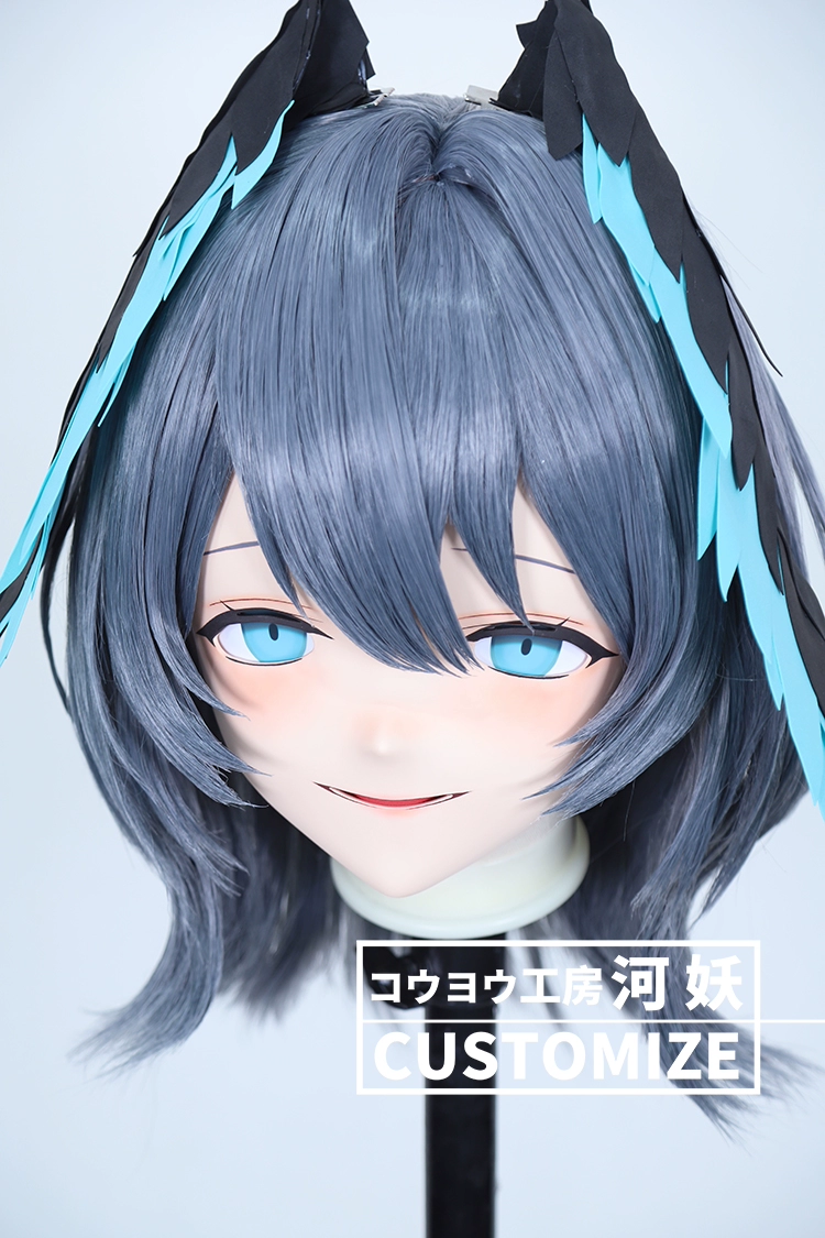 二次元美少女　鍵つき全頭面　KIGURUMIマスク(C-171~C-180)　通気孔付　高品質樹脂製　サイズオーダーメイド　フルヘッド　アニメマスク　河妖工房製品　正規品保証　全国送料無料-6
