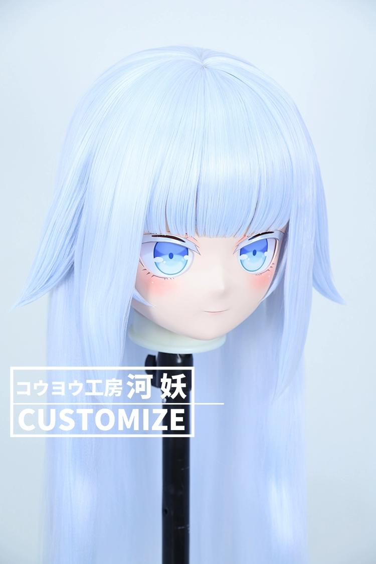 二次元美少女　鍵つき全頭面　KIGURUMIマスク(C-181~C-190)　通気孔付　高品質樹脂製　サイズオーダーメイド　フルヘッド　アニメマスク　河妖工房製品　正規品保証　全国送料無料-5