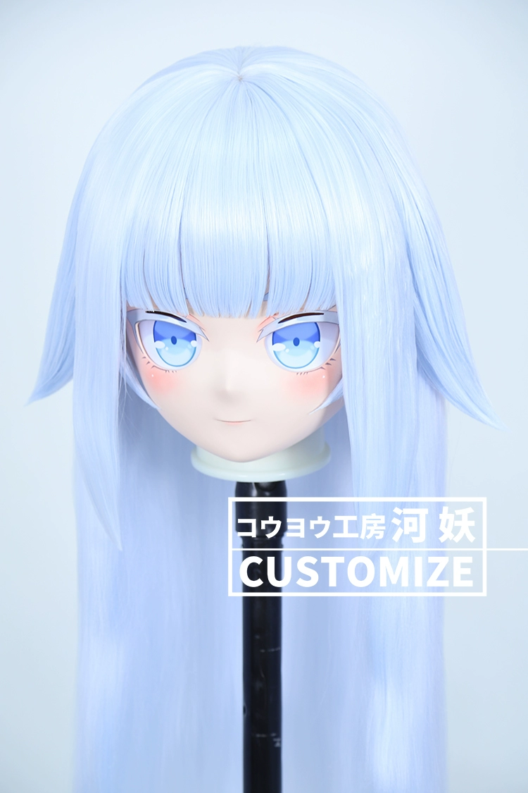 二次元美少女　鍵つき全頭面　KIGURUMIマスク(C-181~C-190)　通気孔付　高品質樹脂製　サイズオーダーメイド　フルヘッド　アニメマスク　河妖工房製品　正規品保証　全国送料無料-6