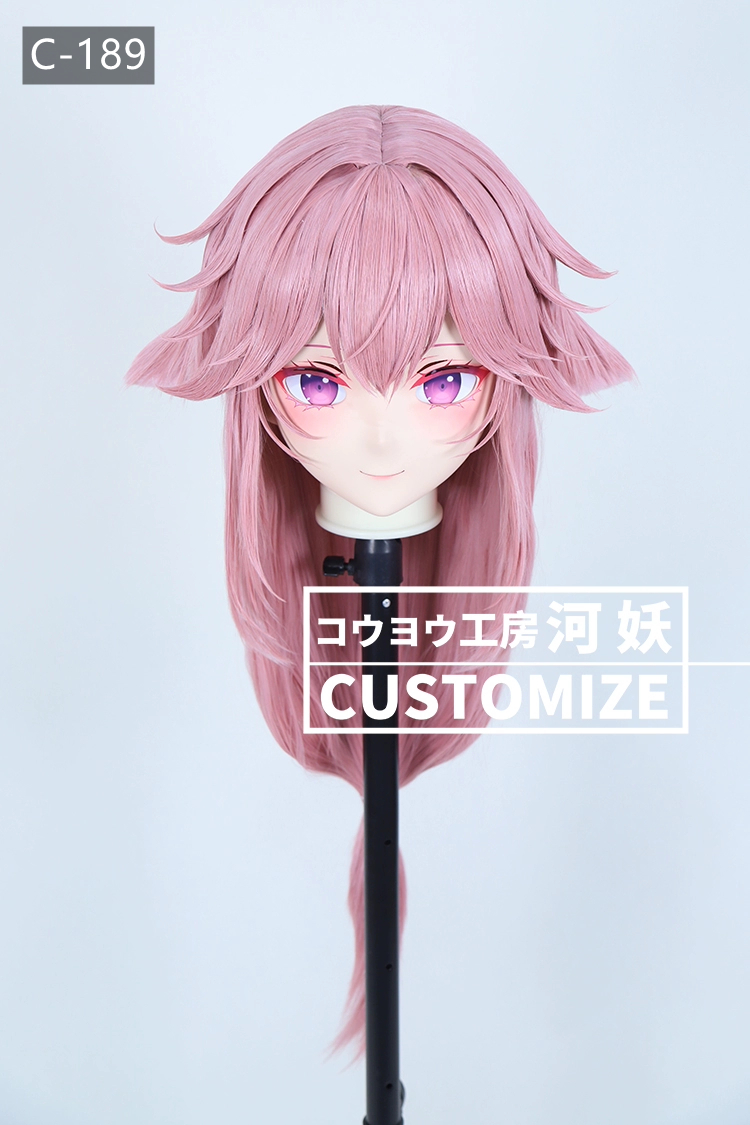 二次元美少女　鍵つき全頭面　KIGURUMIマスク(C-181~C-190)　通気孔付　高品質樹脂製　サイズオーダーメイド　フルヘッド　アニメマスク　河妖工房製品　正規品保証　全国送料無料-25