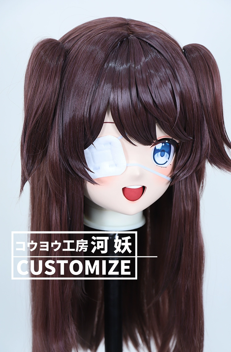 二次元美少女　鍵つき全頭面　KIGURUMIマスク(C-191~C-200)　通気孔付　高品質樹脂製　サイズオーダーメイド　フルヘッド　アニメマスク　河妖工房製品　正規品保証　全国送料無料-2