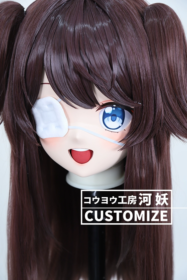 二次元美少女　鍵つき全頭面　KIGURUMIマスク(C-191~C-200)　通気孔付　高品質樹脂製　サイズオーダーメイド　フルヘッド　アニメマスク　河妖工房製品　正規品保証　全国送料無料-3