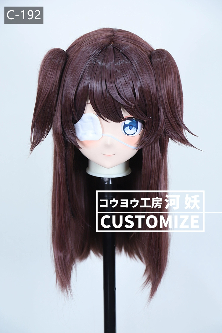 二次元美少女　鍵つき全頭面　KIGURUMIマスク(C-191~C-200)　通気孔付　高品質樹脂製　サイズオーダーメイド　フルヘッド　アニメマスク　河妖工房製品　正規品保証　全国送料無料-4