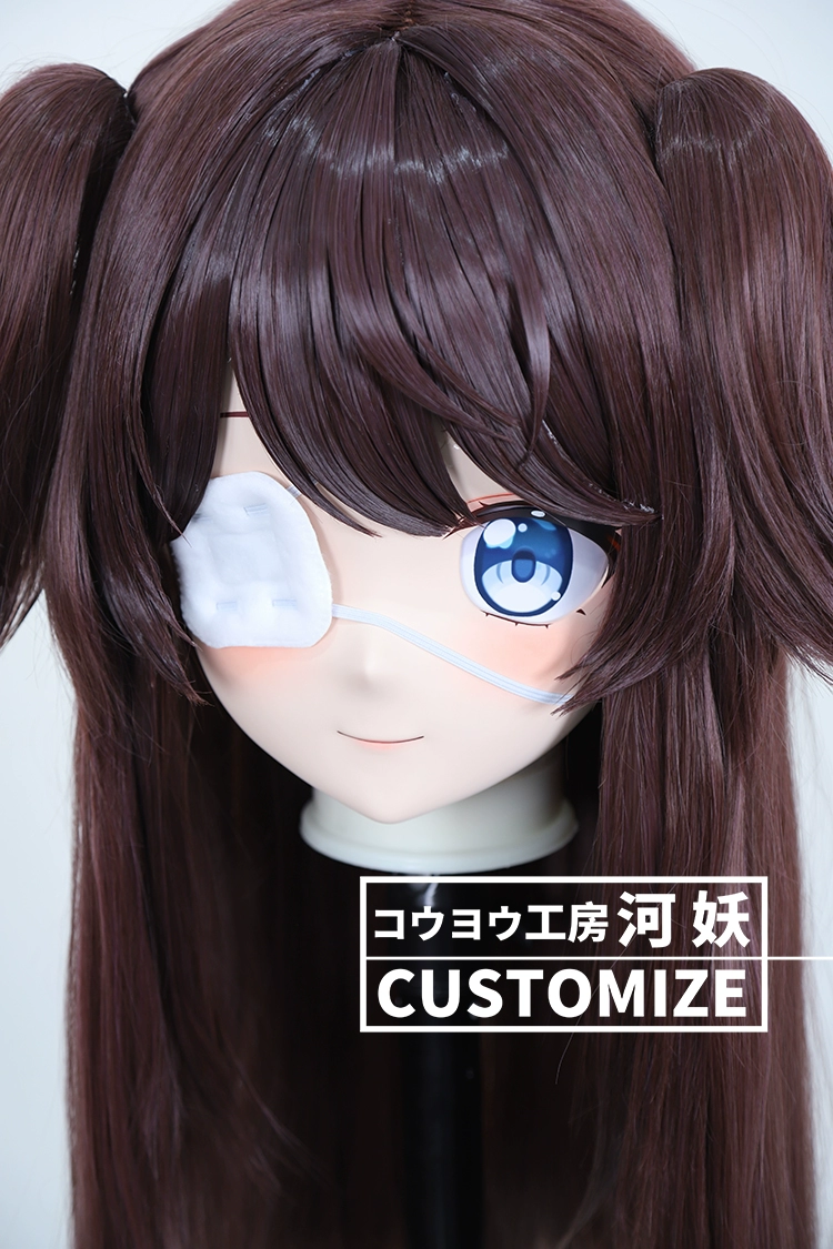 二次元美少女　鍵つき全頭面　KIGURUMIマスク(C-191~C-200)　通気孔付　高品質樹脂製　サイズオーダーメイド　フルヘッド　アニメマスク　河妖工房製品　正規品保証　全国送料無料-5
