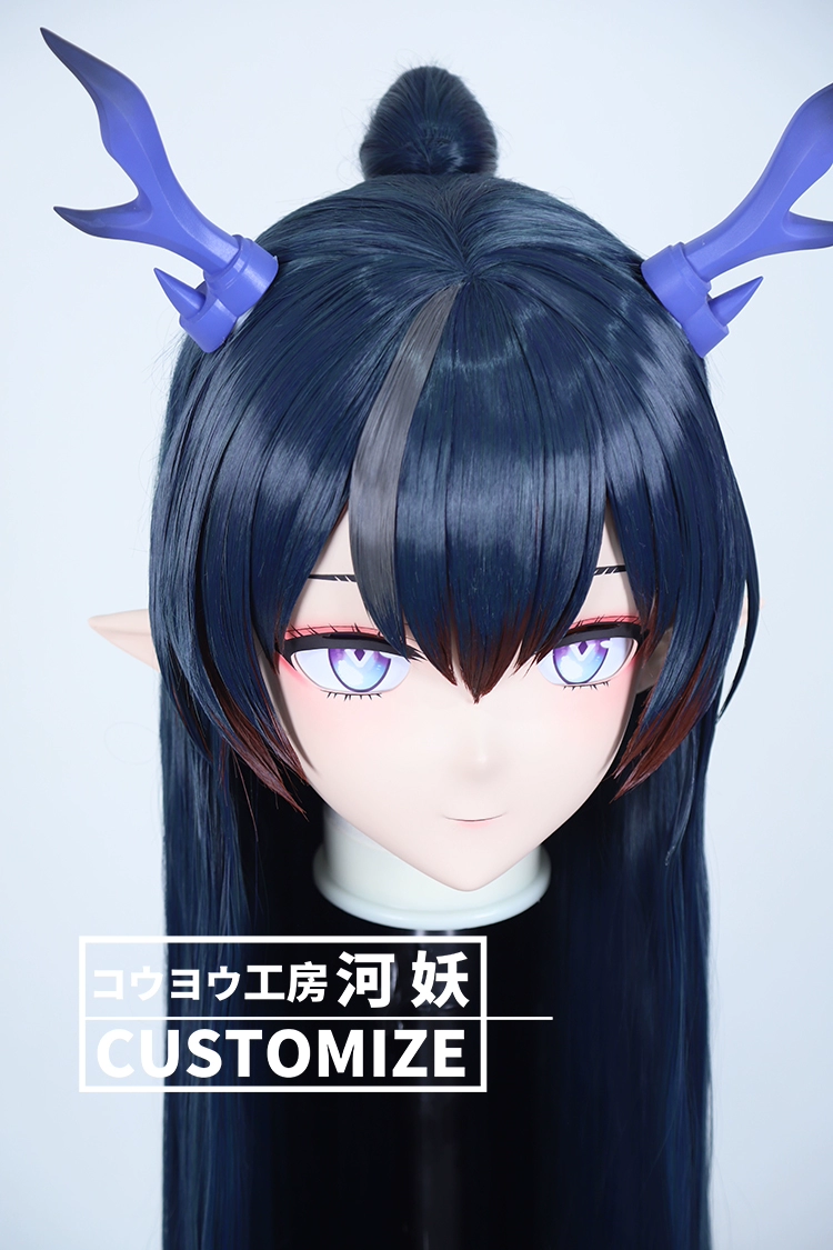 二次元美少女　鍵つき全頭面　KIGURUMIマスク(C-191~C-200)　通気孔付　高品質樹脂製　サイズオーダーメイド　フルヘッド　アニメマスク　河妖工房製品　正規品保証　全国送料無料-16