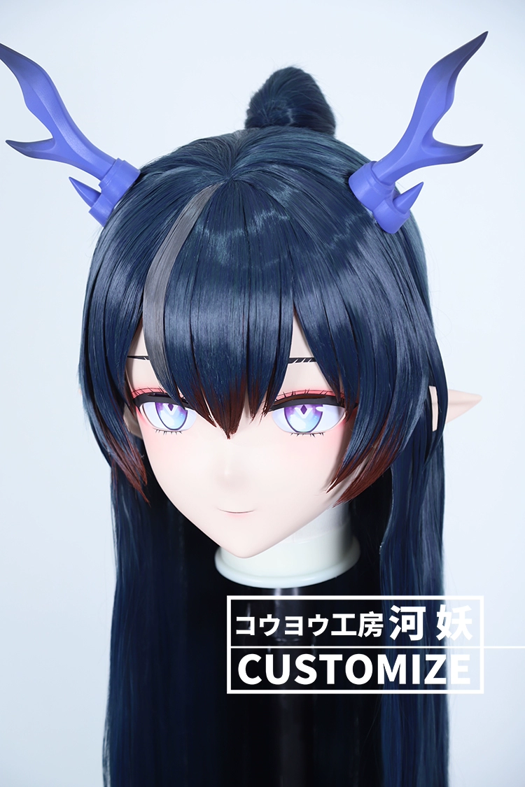 二次元美少女　鍵つき全頭面　KIGURUMIマスク(C-191~C-200)　通気孔付　高品質樹脂製　サイズオーダーメイド　フルヘッド　アニメマスク　河妖工房製品　正規品保証　全国送料無料-17