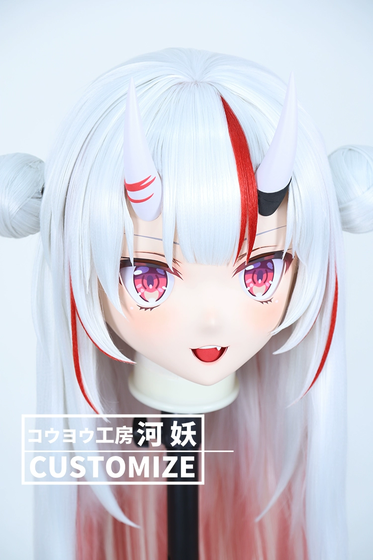二次元美少女　鍵つき全頭面　KIGURUMIマスク(C-201~C-210)　通気孔付　高品質樹脂製　サイズオーダーメイド　フルヘッド　アニメマスク　河妖工房製品　正規品保証　全国送料無料-2