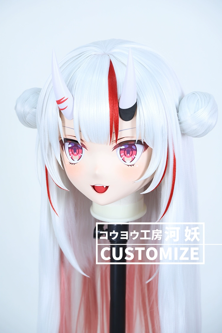 二次元美少女　鍵つき全頭面　KIGURUMIマスク(C-201~C-210)　通気孔付　高品質樹脂製　サイズオーダーメイド　フルヘッド　アニメマスク　河妖工房製品　正規品保証　全国送料無料-3