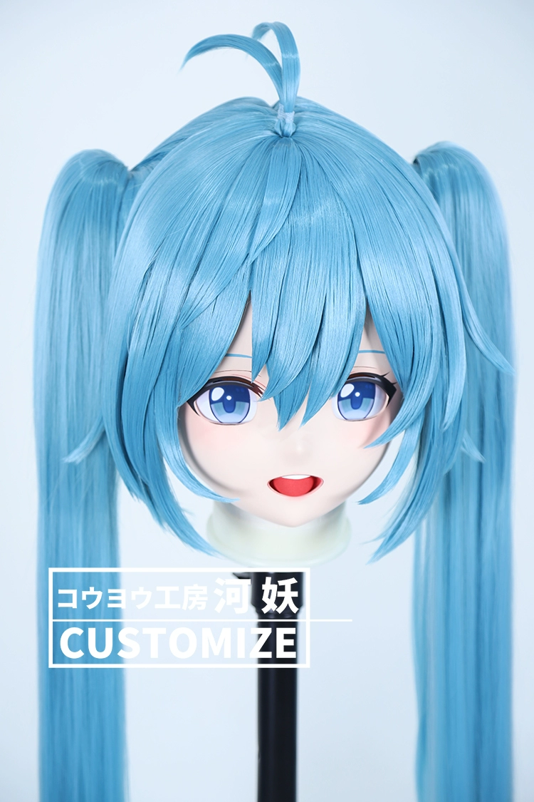 二次元美少女　鍵つき全頭面　KIGURUMIマスク(C-201~C-210)　通気孔付　高品質樹脂製　サイズオーダーメイド　フルヘッド　アニメマスク　河妖工房製品　正規品保証　全国送料無料-5