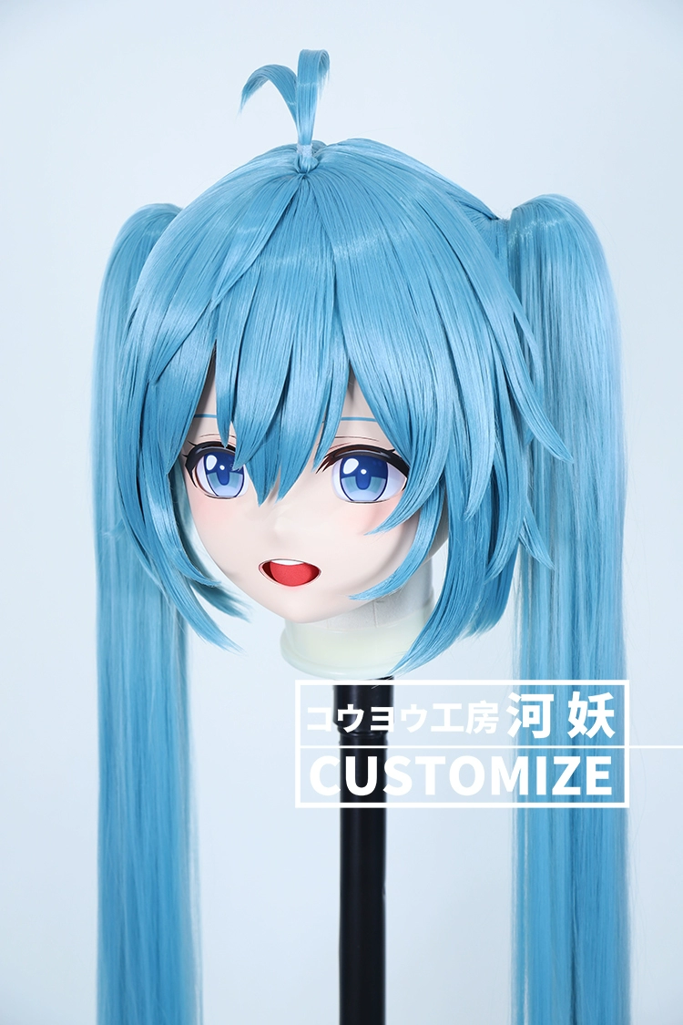 二次元美少女　鍵つき全頭面　KIGURUMIマスク(C-201~C-210)　通気孔付　高品質樹脂製　サイズオーダーメイド　フルヘッド　アニメマスク　河妖工房製品　正規品保証　全国送料無料-6