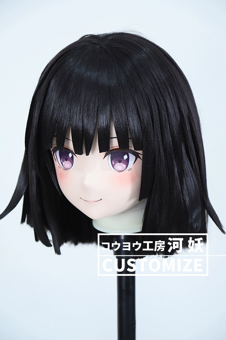 二次元美少女　鍵つき全頭面　KIGURUMIマスク(C-201~C-210)　通気孔付　高品質樹脂製　サイズオーダーメイド　フルヘッド　アニメマスク　河妖工房製品　正規品保証　全国送料無料-12