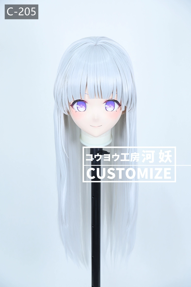 二次元美少女　鍵つき全頭面　KIGURUMIマスク(C-201~C-210)　通気孔付　高品質樹脂製　サイズオーダーメイド　フルヘッド　アニメマスク　河妖工房製品　正規品保証　全国送料無料-13