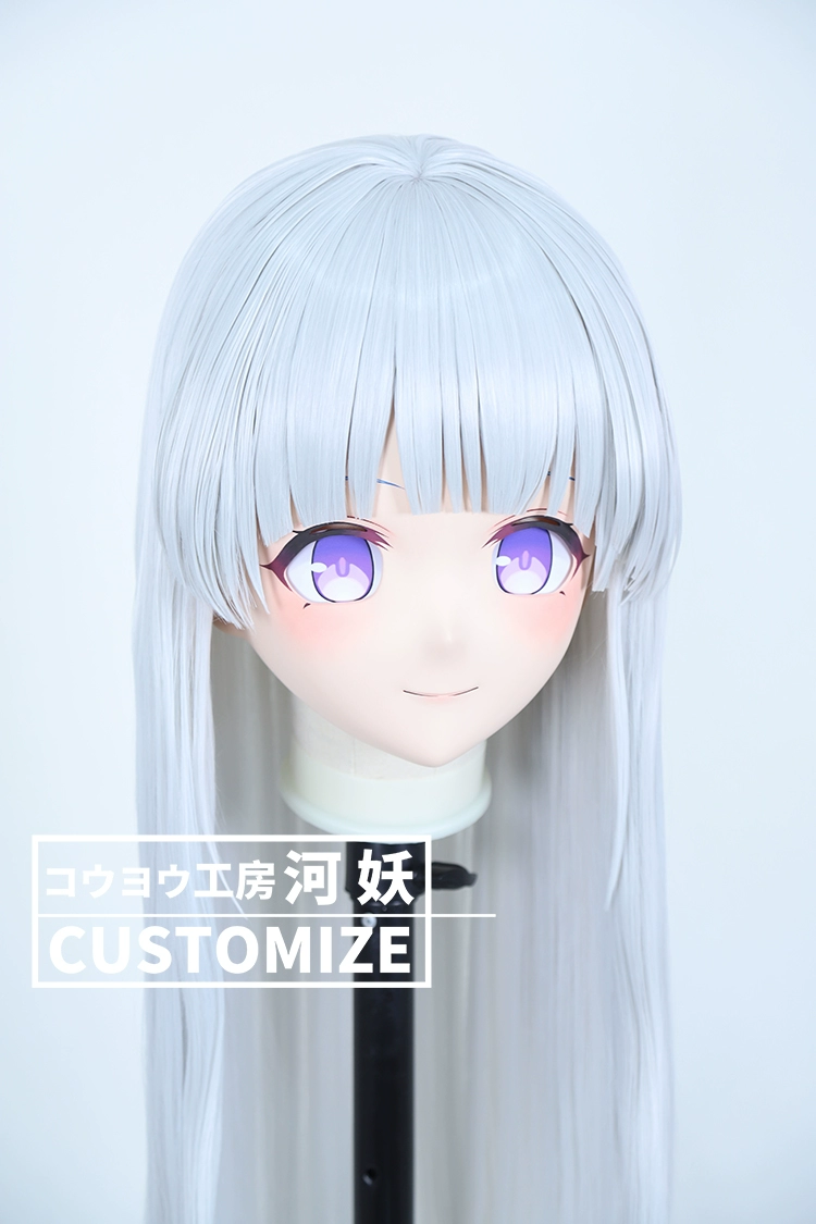 二次元美少女　鍵つき全頭面　KIGURUMIマスク(C-201~C-210)　通気孔付　高品質樹脂製　サイズオーダーメイド　フルヘッド　アニメマスク　河妖工房製品　正規品保証　全国送料無料-14