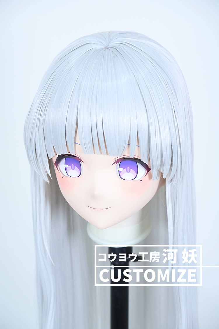 二次元美少女　鍵つき全頭面　KIGURUMIマスク(C-201~C-210)　通気孔付　高品質樹脂製　サイズオーダーメイド　フルヘッド　アニメマスク　河妖工房製品　正規品保証　全国送料無料-15