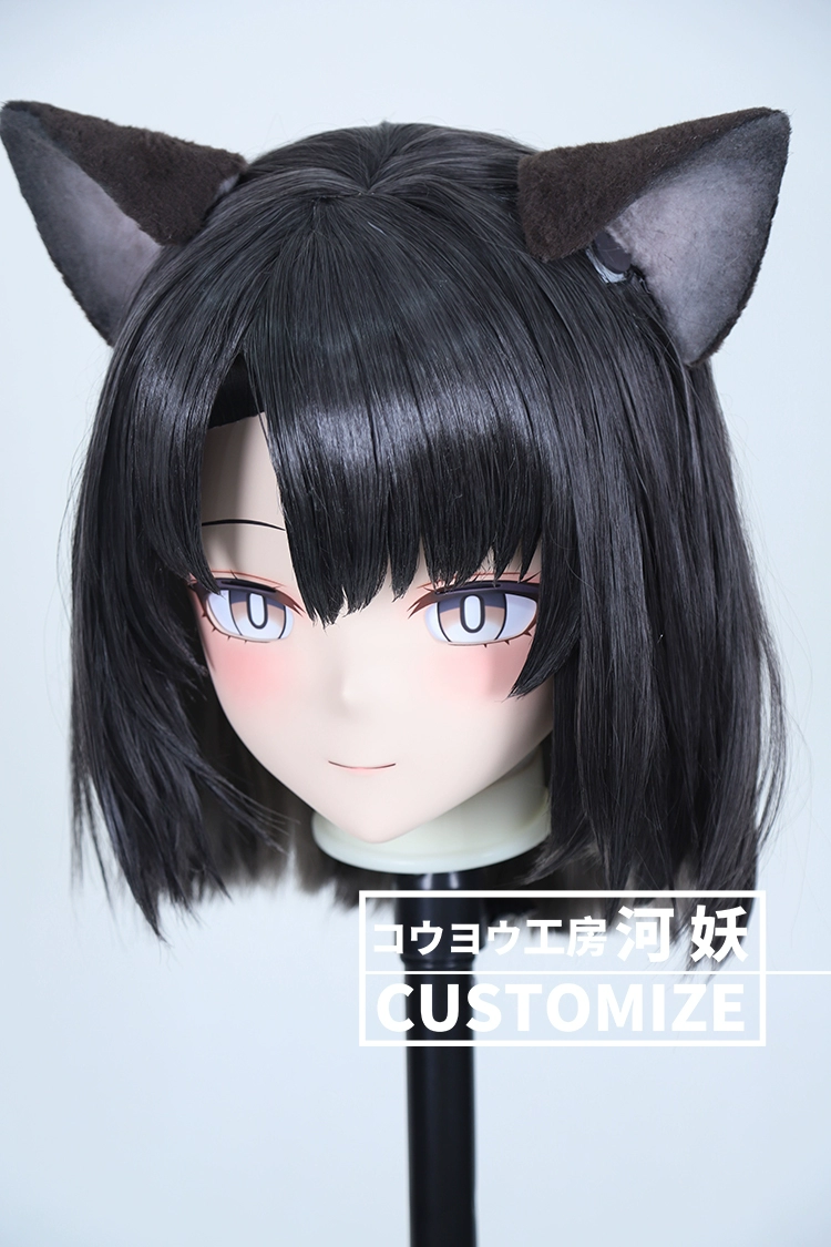 二次元美少女　鍵つき全頭面　KIGURUMIマスク(C-201~C-210)　通気孔付　高品質樹脂製　サイズオーダーメイド　フルヘッド　アニメマスク　河妖工房製品　正規品保証　全国送料無料-18