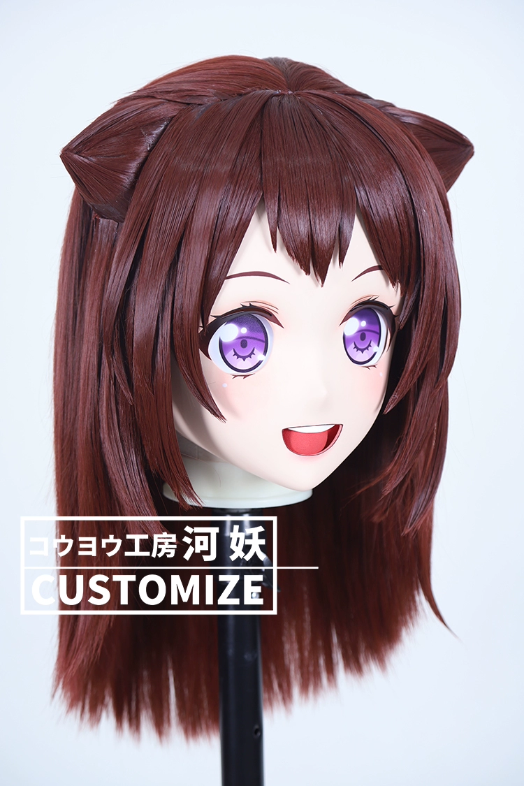 二次元美少女　鍵つき全頭面　KIGURUMIマスク(C-201~C-210)　通気孔付　高品質樹脂製　サイズオーダーメイド　フルヘッド　アニメマスク　河妖工房製品　正規品保証　全国送料無料-28