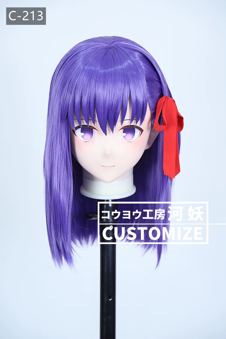 二次元美少女　鍵つき全頭面　KIGURUMIマスク(C-211~C-220)　通気孔付　高品質樹脂製　サイズオーダーメイド　フルヘッド　アニメマスク　河妖工房製品　正規品保証　全国送料無料-7